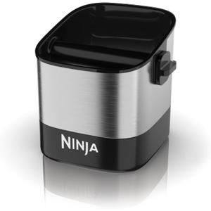 Ninja Luxe Caf Knock Box, Accessories for Espresso Machine, Easy & Mess-Free Puck Disposal, Coffee & Espresso Grounds, Non-slip Base, Removable Bar, Holds 10 Double Shot Pucks, XSKKNOCKBOX