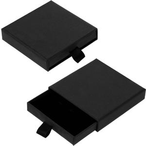 2 Pack Square Jewelry Gift Boxes Cardboard Jewelry Box with Lids Necklace Boxes for Jewelry Gift Small Gift Boxes Pendant Storage Case for Bracelets Necklaces Earrings Ring Jewelry Gift(Black)