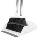 BSKLIN Broom and Dustpan Set, Broom Dustpan Combo Set for Home 52-in Long Adjustable Handle Broom with Dustpan Teeth to Clean Hair for Home Office Kitchen Lobby(White)