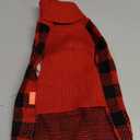 KYEESE Dog Christmas Sweater with Reindeer Pattern, Cozy Holiday Outfit, Turtleneck Dog Sweater for Small Dogs with Leash Hole, Red Buffalo Plaid Knitwear, Soft Warm Festival Dogs Clothes, Large (Large (11-19lbs))