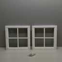 Tandefio 2 Pack 12'' x 12'' White Flush Mount Shed Transom Window with Tempered Glass Household Windows with Screws for Chicken Coop Sheds Barns Playhouse