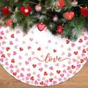 Valentine Tree Skirt 36 Inch Pink Love Heart Tree Mat Topper Red Romantic Valentine Tree Decorations for Holiday Party Decor Indoor Outdoor (Pink, 36 Inches)
