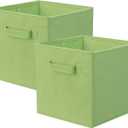 ShellKingdom Storage Bins, Foldable Fabric Storage Cubes And Cloth Storage Organizer Drawer For Closet And Toys Storage, 2 Pack (Green)