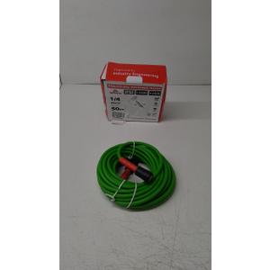 YAMATIC Super Flexible Pressure Washer Hose 50FT for Power Washer Replacement, Kink Resistant Extension With Leak-Free M22 Female & 3/8" Quick Connect Adapters, 1/4" 3200 PSI, Green