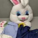 Morph Easter Bunny Costume Adult Rabbit Mascot Dungarees Suit for Easter Costumes Celebrations and Events
 XL