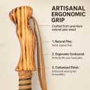 3pc Detachable Walking Stick Pine Handle 55 Inches