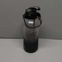 AQUAFIT 64 oz Water Bottle with Time Marker - 2in1 Straw & Chug Lid - BPA Free Big Water Bottle with Straw - Gym Water Bottle with Strap - Water Jug (64 Ounces, Midnight Gray)