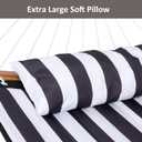 SUNCREAT Hammocks Extra Large Hammock with Stand Included, Double Hammock with Curved Spreader Bar, Black Stripes