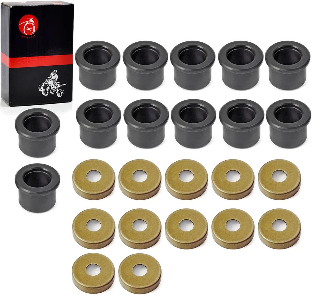 12pcs A Arm Bushing & Dust Cover Seal Caps Rebuild Kit Compatible with Yamaha YFZ450 Raptor 125 250 660 700 Banshee 350 YFZ350 Blaster 200 YFS200 5YT-23517-00-00 90381-15088-00