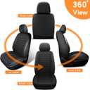 Faux Leather Car Seat Covers Two Front Seat, Foam Seat Cover for Car, Universal Car Seat Protector with Waterproof and Breath Fit for Cars, Trucks, SUV, Vans (Black Striped)