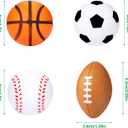 Blulu 48 Pack Small Sports Stress Balls for Kids Mini Footballs Baseball Soccer Basketball Sports Party Favor Gifts Small Foam Squeeze Anxious Toy for Classroom Reward Sport Party Supplies(1.6 Inch)