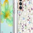 MILPROX Compatible with Samsung Galaxy S23 Flower Case, Cute Case Design for Girls Women, Shockproof Floral Pattern Hard Back for Samsung Galaxy S 23 5G Phone 2023 6.1 Inches-Garden