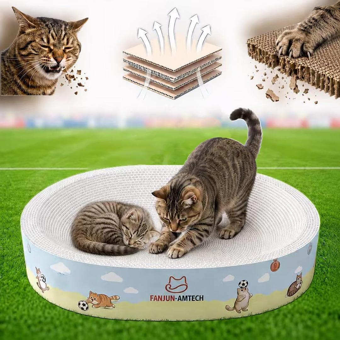 Cardboard Cat Scratcher Bed for Indoor Cats, Large Cat Scratching Board