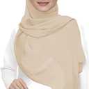 Premium Chiffon Hijab Head Scarf Shawl Wrap for Muslim Women Lightweight (Beige)