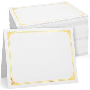 Fainne 80 Pieces Certificate Holders Diploma Holders Document Holder Certificate Covers Certificate Folders with Gold Foil Border for Letter Size 8.5 x 11 Inches Diploma Documents Awards (White)