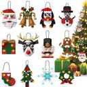 Christmas Ornaments Building Blocks Set,12 PCS Christmas Ornaments Building Kit, Santa, Snowman, Reindeer, Christmas Tree, Snowflake, Stocking, Stocking Stuffers Decor Toys Gifts for Boys Girls Kids