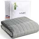 YnM Cooling Weighted Blanket, Rayon Derived from Bamboo Oeko-Tex Certified Material, Bed Blanket for One Person of 240lbs, Ideal for Queen/King Bed (60x80 Inches, 25 Pounds, Gradient Dark Grey)
