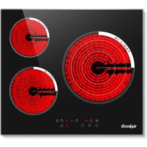 24 Inch Electric Cooktop 3 Burner 5700W
24" Electric Stove Built-in, 3 Burners Electric Cook Top with Touch Control, Timer, Safety Lock, 220V Hard Wired (No Plug)