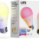 LIFX Everyday A19 Smart LED Light Bulb, 800 Lumens, 90+ CRI, Color Changing, Dimmable, Wi-Fi, Matter Compatible, Compatible with Alexa, Google, Apple Home & SmartThings, LFXEA19800RGBCW/2, 2-Pack