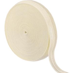 uxcell 10 Yards Fold Over Elastic Stretch Ribbon Strap, 1-1/2 Inch Wide Folded Edge Elastic Webbing for Hair Ties Headbands DIY Craft Waistband Pants Clothes, Beige