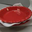 LE TAUCI Ceramic Pie Pans for Baking, 9 Inches Pie Plate for Apple Pie, Pecan Pie, 36 Ounce Deep Dish Pie Pan, Set of 2, Red