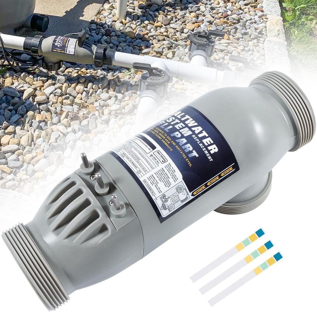 Replacement for Jandy R0452400 Salt Cell PLC1400 APURE1400 For Zodiac Jandy AquaPure Purelink 3-Port 14-Blade Electronic Salt Water Chlorine Generator Water Purification System Up To 40,000 Gallons