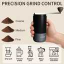 Portable Electric Coffee Grinder, Conical Burr Coffee Grinder Dual Mode Manual & Electric Grinder Manual with Adjustable Grind Settings, Hand Bean Grinder for RV, Hiking, Office