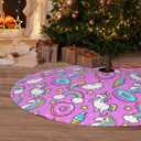 Christmas Cat Tree Skirt Holiday Party Traditional Xmas Tree Mat Ornaments Tree Skirt for Christmas Decoration 36 Inch