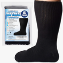 IMPRESA 6-Pair Extra Width Socks for Lymphedema & Bariatric - Stretch 30'' Over Calf for Swollen Feet, Men's & Women's, One Size Unisex