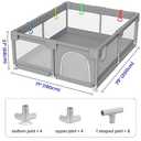 Baby Playpen 5151 - Play Pens for Babies and Toddlers, Baby Playards for Infants with Soft Breathable Mesh | Easy Setup | Baby Play Yard with Gate and Carry Bag (51x51 Inch)