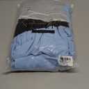 Women's Casual Puff Long Sleeve Button Down Loose Cotton Maxi Shirt Dress (Blue, XL)