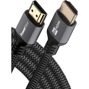 PowerBear 8K HDMI 2.1 Cable 10 ft | 48Gbps High Speed 4K@120Hz Braided Cord 144Hz 8K@60Hz, eARC, Dynamic HDR 10,for Laptop, Monitor, PS5, PS4, Xbox One, Fire TV, Apple TV & More PowerBear 8K HDMI 2.1 Cable 10 ft | 48Gbps High Speed 4K@120Hz Braided Cord 144Hz 8K@60Hz, eARC, Dynamic HDR 10,for Laptop, Monitor, PS5, PS4, Xbox One, Fire TV, Apple TV & More