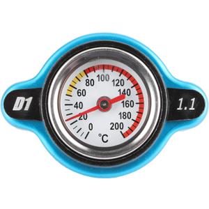 Thermostatic Radiator Cap, Universal Thermostatic Radiator Cap Water Tank Cover Leakproof W/Temperature Gauge(Big head 1.1bar) (Natural)