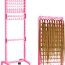 Adjustable Braiding Rack with 160 Pegs, 2-sided Braid Rack for Braiders, Movable Hair Racks with Wheels, Hair Extension Holder for Braiders and Hairstylists