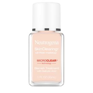 Neutrogena SkinClearing Oil-Free Acne and Blemish Fighting Liquid Foundation with.5% Salicylic Acid Acne Medicine, Shine Controlling Makeup for Acne Prone Skin, 20 Natural Ivory, 1 fl. oz