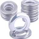 12 Pcs Stainless Curtain Grommets, Inner Diameter 1-9/16 inch (40mm-75mm) Stainless Metal Curtain Eyelet Rings Silence Roman Ring Eyelet for Curtains Drape (Silver, 12-Pack)