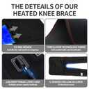 Heated Knee Brace Wrap 3 Adjustable Temperature Thermal Therapy Heated knee pad with USB Adapter Heating Pad for Arthritis Pain Relief (No Battery)