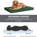 Outdoor Extra Large Dog Bed, Waterproof Dog Bed for Large Dogs, Orthopedic Egg Crate Foam Pet Bed with Washable Removable Oxford Cooling Cover, 44x32 Inch, Dark Green