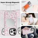NITITOP Compatible with iPhone 15 Pro Max Magnetic Case [Compatible with Magsafe] Cute Clear for Women Girls Flower Floral Ultra Slim with Bumper Soft TPU Anti-Yellow Protective Cover - Clear Pink