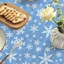 2 x Horaldaily Christmas Tablecloth 7070 Inch Round, White Snow Blue Washable Table Cover for Party Picnic Dinner Decor
