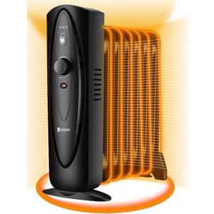 JASUN Oil Filled Radiator Heater, Adjustable Thermostat, Portable Space heater, Quiet Heater with Tip-over & Overheating Functions