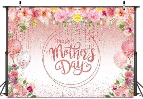 Dudaacvt 7x5FT Happy Mothers Day Backdrop Mother's Day Banner Photo Backdrop Mother's Day Party Decoration Banner D666
