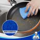 MR.SIGA Non-Scratch Cellulose Scrub Sponge, Dual-Sided Dishwashing Sponge for Kitchen, 12 Pack (Royal Blue, Light Blue)