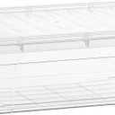 Superio Mini Clear Plastic Storage Bin with Lid, Non-Toxic, BPA Free, Odor Free, Organizer Storage Box, Stackable Plastic Tote for Home, Garage, School, and Office, 1.25 Quart (8.25"x5.5"x3")