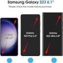 amFilm Auto-Alignment OneTouch for Samsung Galaxy S23 6.1" Screen Protector + Camera Lens Protector, Tempered Glass, 30 Seconds Installation, Bubble Free, Case Friendly, Anti-Scratch [2+2 Pack]