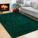 Kelarea Area Rug for Living Room, 5x8 Non-Slip Dark Green Rug Fluffy Soft Shag Rugs, Fuzzy Shaggy Plush Carpet for Bedroom, Nursery Rooms, Home Dorm