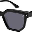 Oversized Black Sunglasses Square Polarized Sunglasses for Men Women - Premium Acetate Fiber + TAC Material D1240301