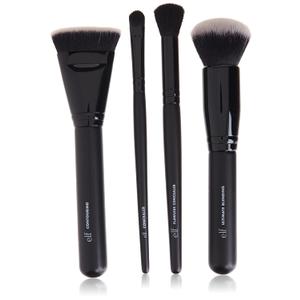e.l.f. Complexion Perfection Brush Kit, 4-Piece Makeup Brush Set, Brushes For Foundations & Concealers, Vegan & Cruelty-Free