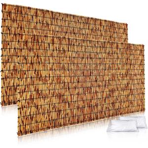 Reed Fencing Rolls,Patio Privacy Screen,Decorative Bamboo Fence Rolls for Patio Balcony Garden Backyard Outdoor,5x16FT(2Pcs) (516FT 2Pack, Brown)