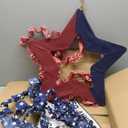 4th of July Wreath Patriotic Decorations for Front Door - 19 inch Memorial Day 250th Anniversary USA Fourth of July Burlap Star Wreath, Red White and Blue Hanging for Independence Day 2026 Decor
